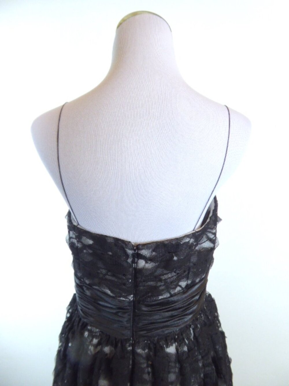 AQUA BRAND spaghetti strap BLACK LACE DRESS 10 - Picture 3 of 4